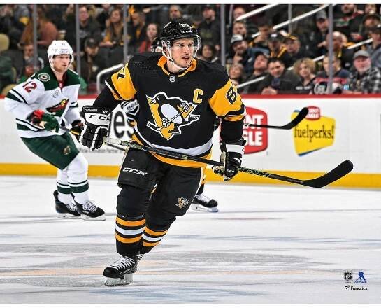 Unsigned Pittsburgh Penguins Sidney Crosby Fanatics Authentic Black Jersey Skating Photograph