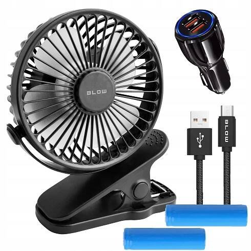 STOLNÍ VENTILÁTOR DO AUTA AKUMULÁTOR NASTAVITELNÝ KLIP USB BONUS 12 V