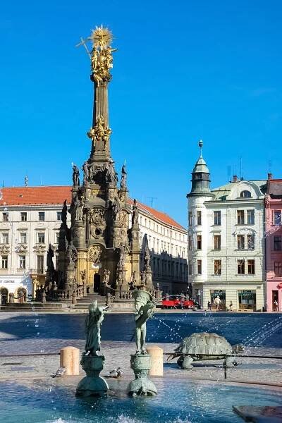 Arion's Fountain and the Holy Trinity Coloumn, Olomouc, Moravia, Czechia