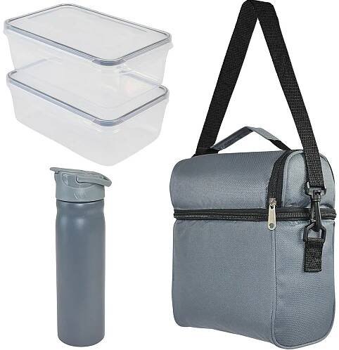 LUNCHBOX TERMO TAŠKA S LAHVÍ a 2 NÁDOBAMI REDCLIFFS ŠEDÁ