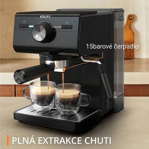Pákový kávovar KRUPS Authentic XP381810 černý