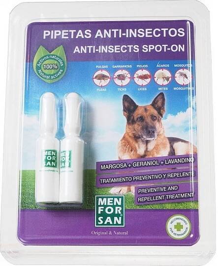 Menforsan Spot-on Antiparazitní pipeta proti blechám a klíšťatům pro psy 2 x 1,5 ml