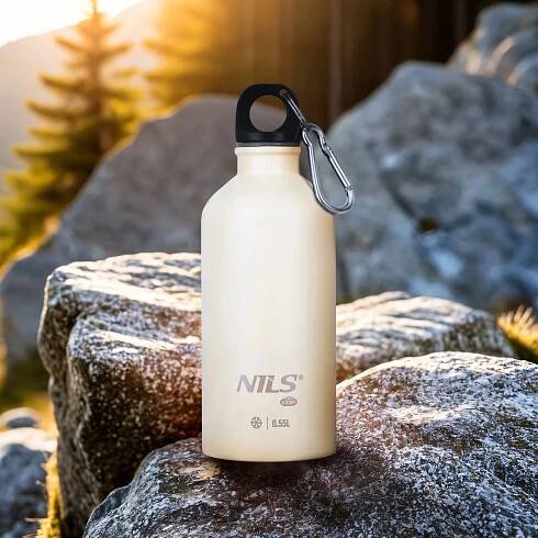 NILS CAMP NC3801 Nerezová turistická láhev 500 ml béžová