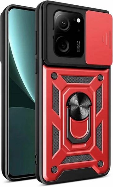 POUZDRO SLIDE RING CASE PANCÉŘOVÉ PRO XIAOMI REDMI 13T / 13T PRO +SKLO