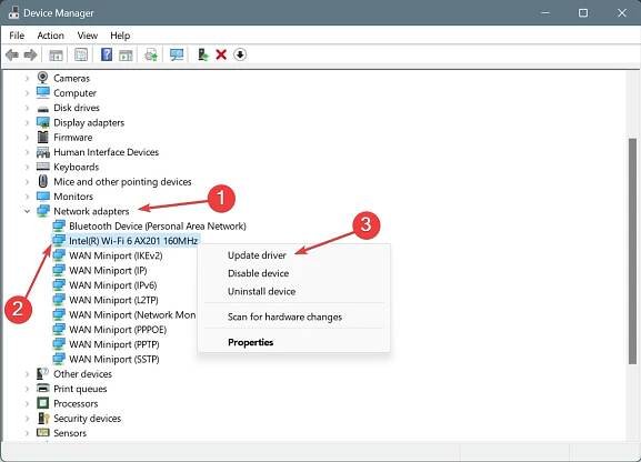 update network driver in Windows 11 