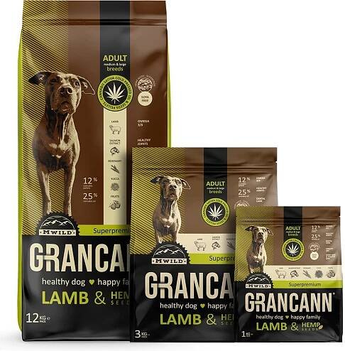 Grancann Lamb & Hemp seeds Adult Medium & Large breeds 12 kg
