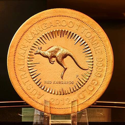 One Tonne gold coin on display at The Perth Mint.