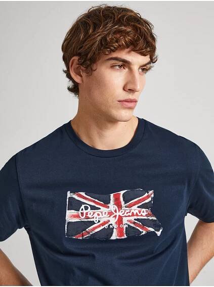 Pepe Jeans Tmavě modré pánské tričko Pepe Jeans