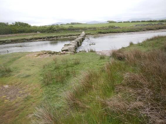 The famous steppingstones over the Afon Braint.