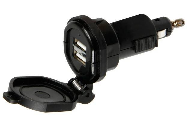 Adaptér zásuvky zapalovače DIN na 2 x USB 12V