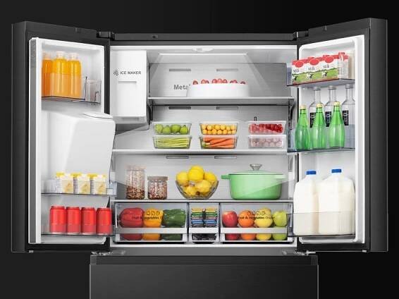 Americká chladnička Hisense RF728N4SBFE, černá, Multiflow 360°