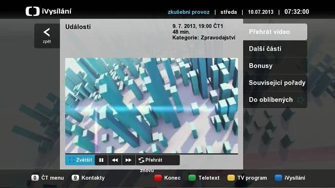 Česká televize zpřístupnila iVysílání pro chytré televizory a hybridní boxy
