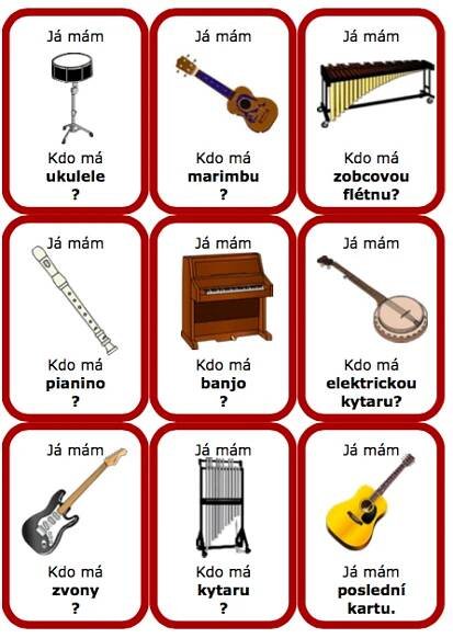 já mám, kdo má - hudební nástroje - Hudební výchova | UčiteléUčitelům.cz