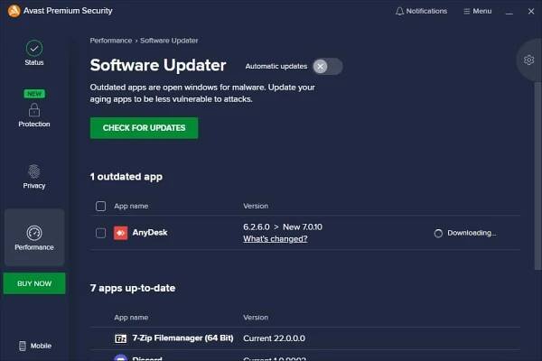 Avast premium software updater