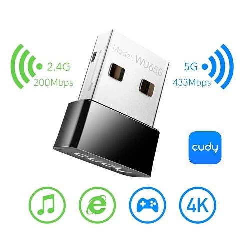 Cudy AC650 Wi-Fi USB sieťová karta, mini | Kompaktný adaptér