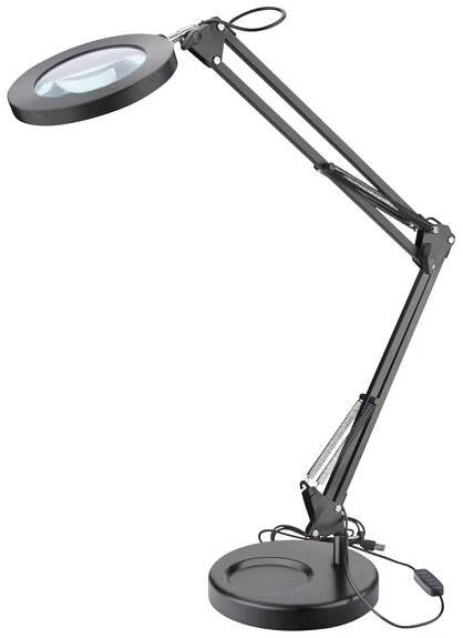 Lampa stolní s lupou černá, 5x zvětšení, USB napájení, 2400lm, 3 barvy světla, EXTOL LIGHT