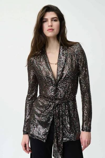 Joseph Ribkoff 224263 Black/Multi Sequin Jacket - Gertrude Fashions