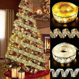Vánoční stuha Víla Světlo Vánoční dekorace DIY Mašle Světlo vánoční ozdoby na stromeček pro domácnost 2023 Vánoční výzdoba Nový rok Navidad