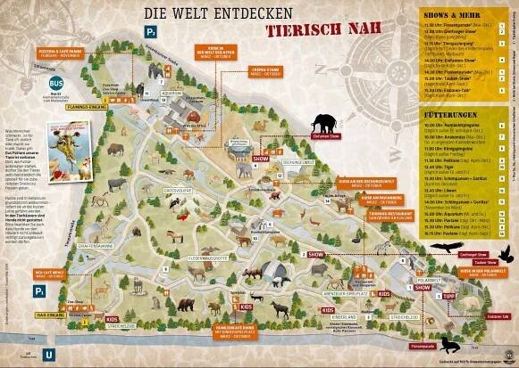 Mnichov zoo mapa - mapa zoo mnichov (Bavorsko - Německo)
