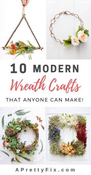 the top ten modern wreath crafts that anyone can make with flowers and leaves on them