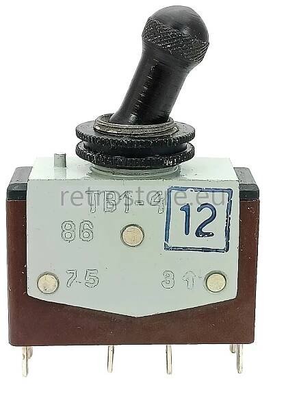 Dvojpólový páčkový spínač typ TV1-4 (TB1-4) ON/OFF – 5A/220V - RETROSTORE.EU