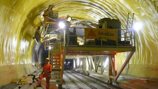 Gotthardský železničný tunel so špičkovými technológiami Sika