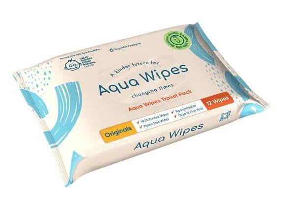 AQUA WIPES BIO Aloe Vera 100% rozložitelné ubrousky, 99% vody, 12ks
