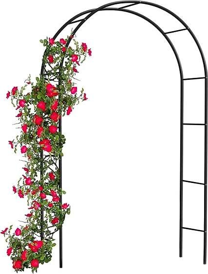 Kovový oblouk růží Forever z práškově lakované oceli, zahradní dekorace a okrasné popínavé rostliny 240x140cm/zelená