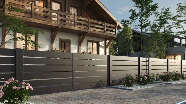 Posuvná vjezdová brána hliníková samonosná kolekce linea 400 x 180 cm Kód výrobce VF-ALU-LINEA-05