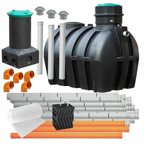 DOMÁCÍ ČISTÍRNA ODPADNÍCH VOD DELFIN PREMIUM 3000L 48 m DRENÁŽ FILTR EKO