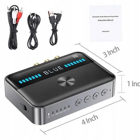 AUDIO ADAPTÉR 3 V 1 BLUETOOTH 5.3 NFC VYSÍLAČ PŘIJÍMAČ 3,5 MM AUX RCA USB Kód výrobce 6DZ0188BK00