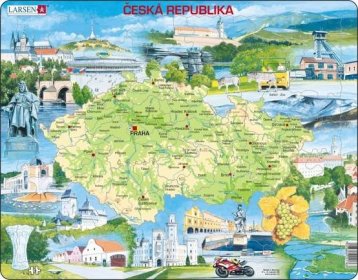 Larsen Puzzle - Mapa Česko atraktivní místa - 78 dílků