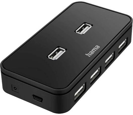 Hama 7 portů USB 2.0 hub černá