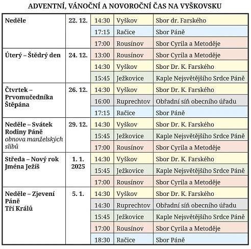 Vánoční bohoslužby | Dřevěný kostelík
