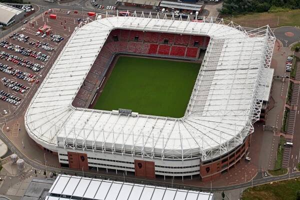 Aerial view of Sunderland AFC Stadium of Light.