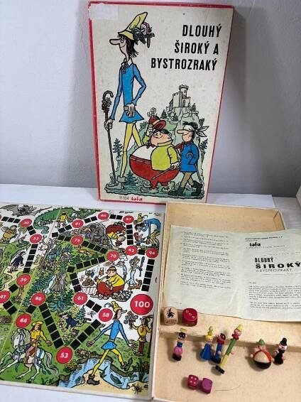 DLOUHÝ ŠIROKÝ A BYSTROZRAKÝ - TOFA - stará retro stolní hra - rok 1984
