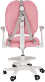 KONDELA Rostoucí židle s podnoží a šlemi růžová, bílá ANAIS