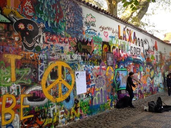 Musician at the Lennon Wall!
