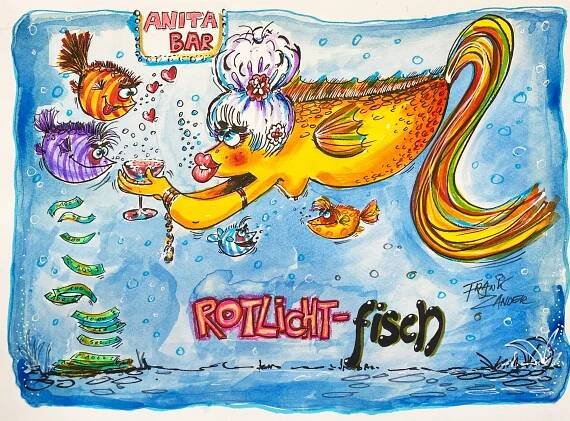 Frank Zander Rotlicht fisch 42x56 walentowski galerien