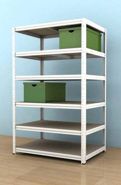 Kovový regál Futur 2000x1200x600/6, bílá, 200 kg/pol.
