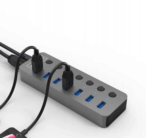 USB 3.0 HUB Zenwire Hu701 - aktivní rozbočovač 7 v 1 s napájecím zdrojem - Zenwire.cz