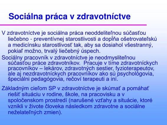 PPT - Sociálna práca v zdravotníctve MUDr. Orgonášová Mária , PhD PowerPoint Presentation - ID:3362215
