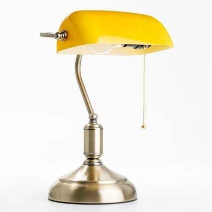 Brilagi - Stolní lampa BANK OFFICE 1xE27/60W/230V mosaz/oranžová