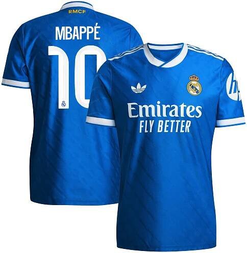 Real Madrid adidas Third Authentic Shirt 2025-26 with Mbappé 10 printing