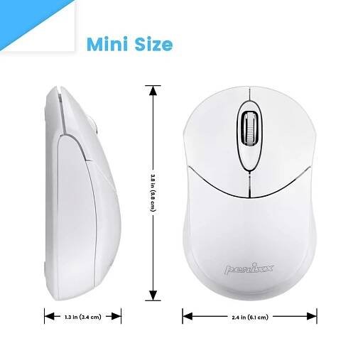 Perixx PERIMICE-802 W optická myš, přenos Bluetooth®, 3 tlačítko, 1000 dpi, bílá