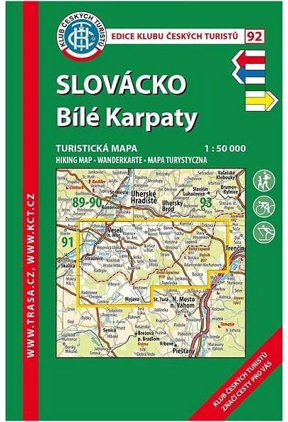 Slovácko -  Bílé Karpaty -  mapa KČT č.92