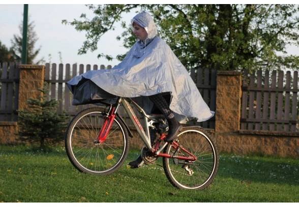 Cyklistické pončo / pláštěnka na kolo stříbrná 810