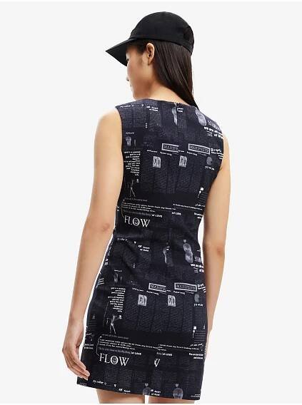 Desigual Černé dámské vzorované šaty Desigual Lea