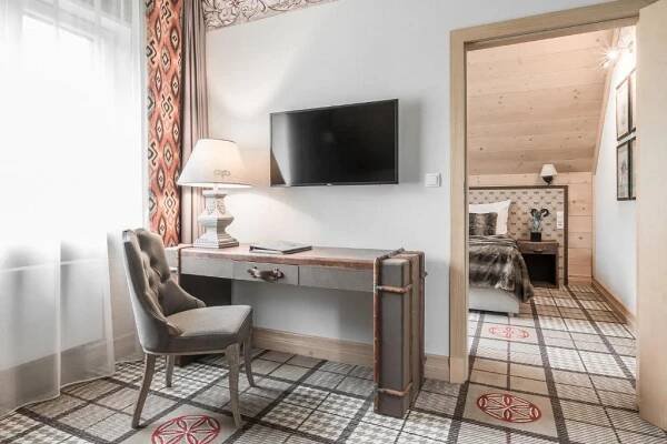 Televízia a/alebo spoločenská miestnosť v ubytovaní Aries Hotel & SPA Wisła