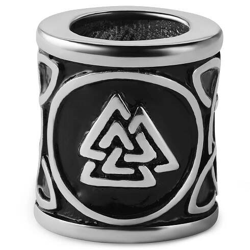 Kroužek do vousů Viking Valknut z nerezové oceli - 2